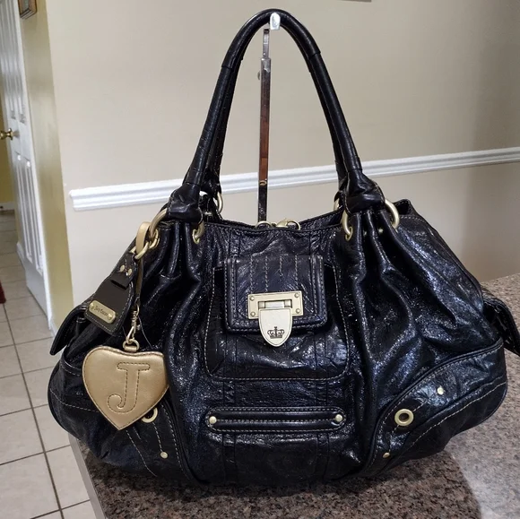 Juicy Couture Leather Black Shoulder Bag